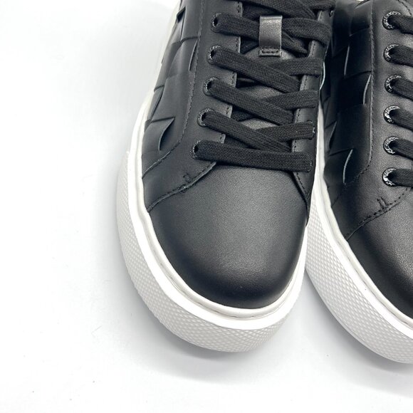JSLIDES Womens Size 8.5 Dede Black Woven‎ Leather Platform Sneakers Shoes - Picture 4 of 13